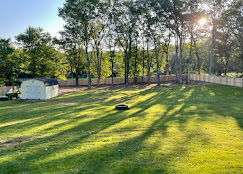Beautiful wood fence at sunset